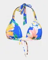 Sunshine 79 Sunflower Triangle Slider Bikini Top In Multi