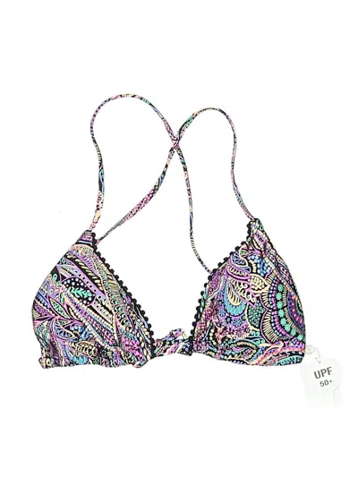Pre-owned Sunshine 79 Swimsuit Top Purple Paisley Pattern Swimwear
