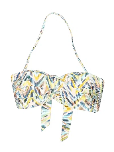 Pre-owned Sunshine 79 Swimsuit Top Yellow Print Pattern Swimwear