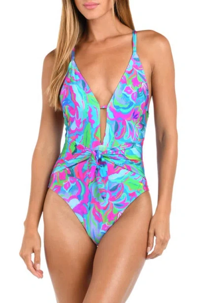 Sunshine 79 Swirltopia V Plunge One-piece Swimsuit