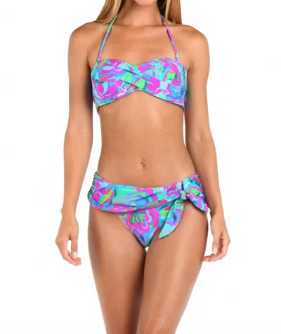 Sunshine 79 Swirltopia Twisted Bandeau Swim Top In Multi-color In Purple