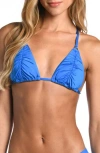 Sunshine 79 Triangle Slider Bikini Top In Blue