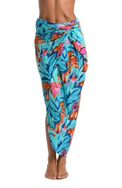 Sunshine 79 Tropical Convertible Cover-up Pareo In Blue Multi