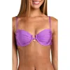 Sunshine 79 Solid Underwire Bra Top In Purple