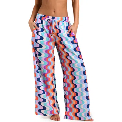 Sunshine 79 Untamed Tropics Wide Leg Cover-up Pants In Multi
