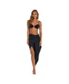 Sunshine 79 Women's Cover Up Swim Sunshine Solids Convertible Faux Wrap In Black