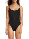 Sunshine 79 Maillot Belted One-piece Swimsuit In Black