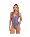 Sunshine 79 Disco Plunge One-piece Swimsuit In Multi