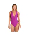 Sunshine 79 Solids Plunge One-piece Swimsuit In Purple
