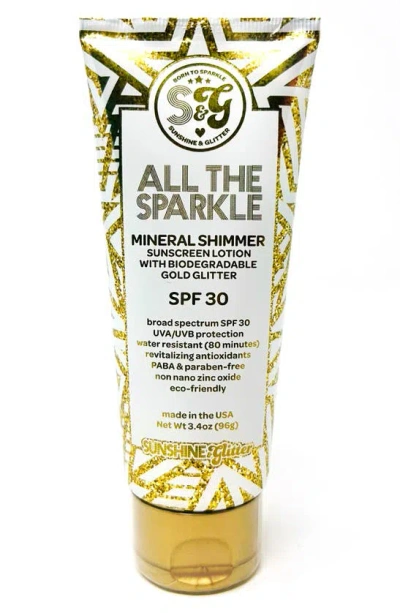 Sunshine & Glitter Kids' All The Sparkle Mineral Shimmer Spf 30 Biodegradable Glitter Sunscreen In Gold