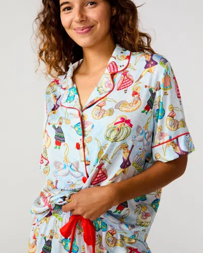 Sunshine Society 12 Days Silky Pant Set In Blue