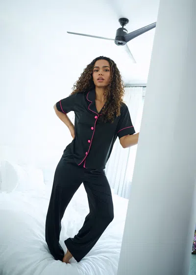 Sunshine Society Black Silky Pant Set