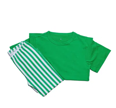 Sunshine Society Boys Striped Pant Set, Green
