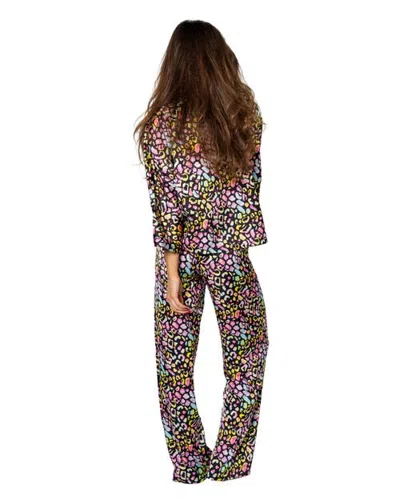 Sunshine Society Bright Animal Silky 3/4 Sleeve & Pajama Set In Multi