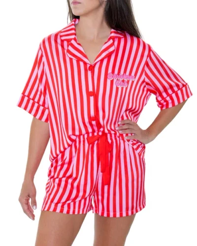 Sunshine Society Christmas Club Short Sleeve Shorts Set In Animal Print