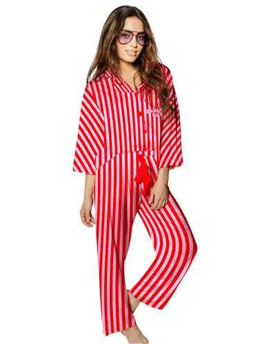 Sunshine Society Christmas Club Silky Set In Red