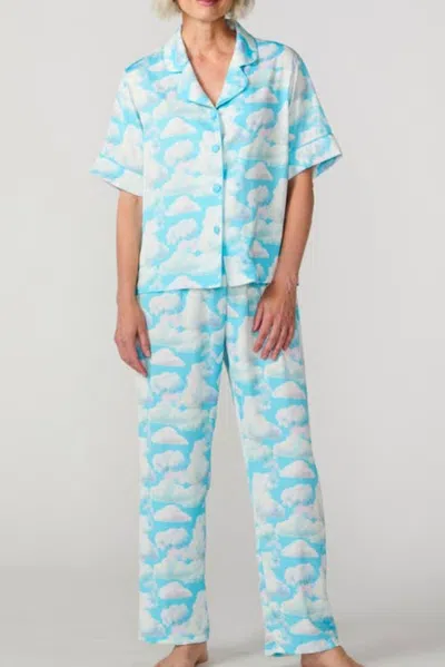 Sunshine Society Daydreamer Silky Pj Pant Set In Multi