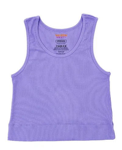 Sunshine Society Girls' Classic Ribbed Tank Top - Little Kid, Big Kid In Blue