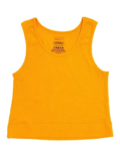 Sunshine Society Girls' Classic Ribbed Tank Top - Little Kid, Big Kid In Orange