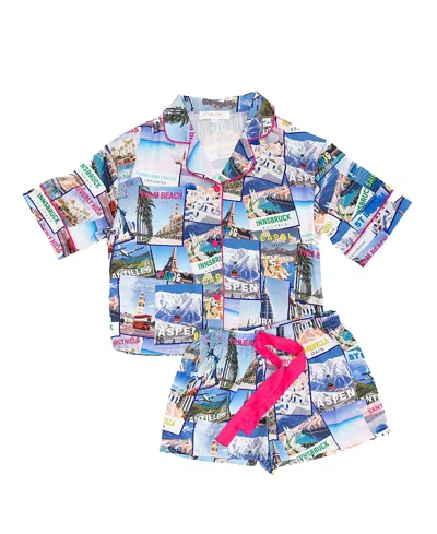 Sunshine Society Girls' Kids Silky World Traveler Silky Set - Little Kid, Big Kid In Blue