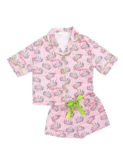 Sunshine Society Girls' Silky Crown Jewels Silky Set - Little Kid, Big Kid In Pink