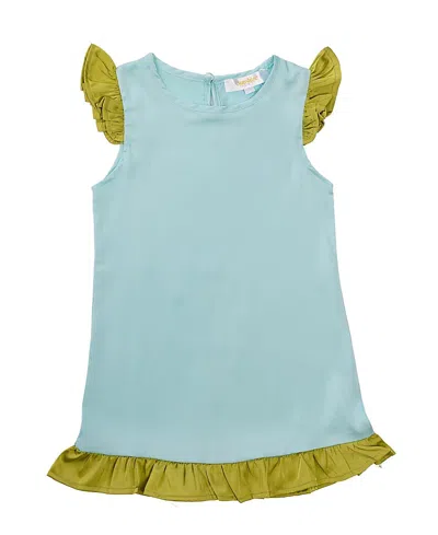 Sunshine Society Girls' Solid Silky Dress - Baby, Little Kid In Blue