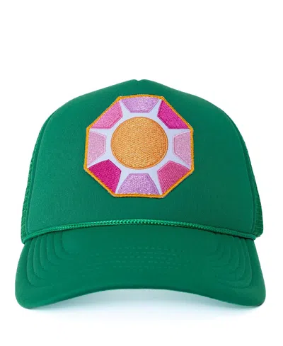 Sunshine Society Kids' Girls' Solitaire Sun Trucker Hat In Green