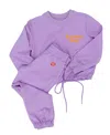 Sunshine Society Girls' Sunshine Club Embroidered Jogger Set - Little Kid, Big Kid In Purple
