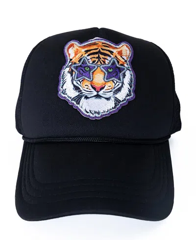 Sunshine Society Girls' Tiger Trucker Hat In Black