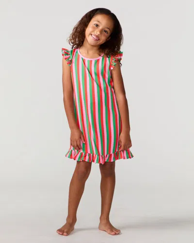 Sunshine Society Kid Christmas Candy Silky Dress In Multi