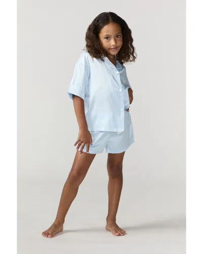 Sunshine Society Kids Blue Silky Short Set