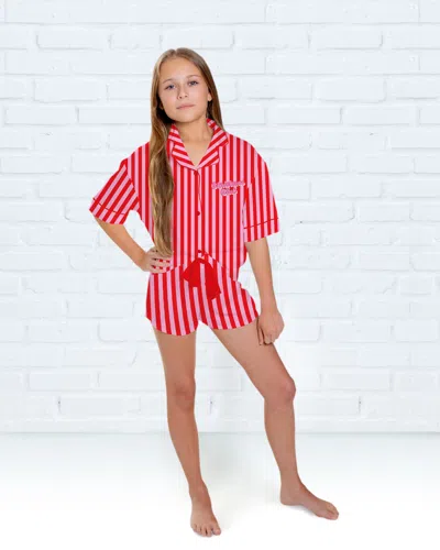 Sunshine Society Kids Christmas Club Silky Set In Pink