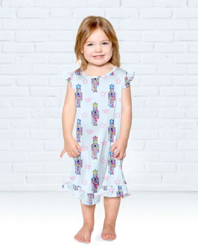 Sunshine Society Kids Graffiti Nutcracker Silky Dress, Blue