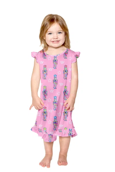Sunshine Society Babies' Kids Graffiti Nutcracker Silky Dress, Pink