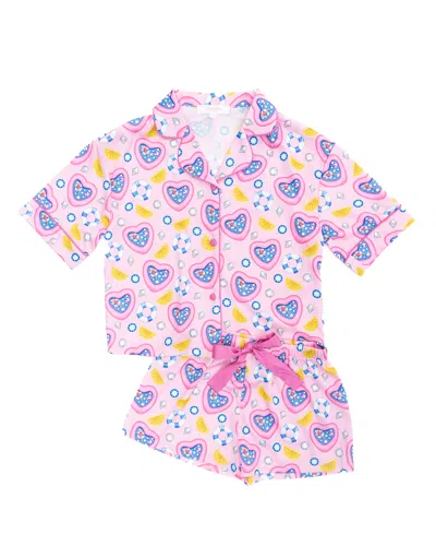 Kids Pool Party Silky Short Set In Multi from Sunshine Society