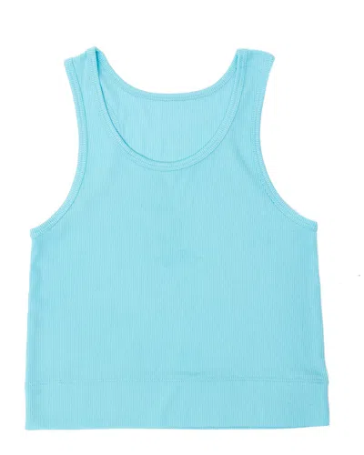 Sunshine Society Kids Sunshine Classic Ribbed Tank, Turquoise In Blue