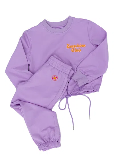 Sunshine Society Kids Sunshine Club Jogger Set In Purple