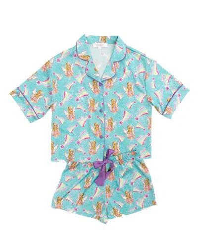 Sunshine Society Kids Tink Silky Short Set In Blue