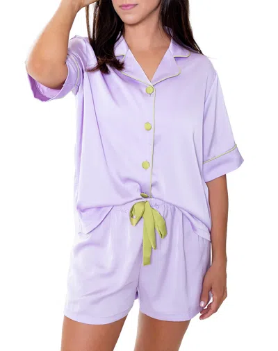Sunshine Society Lavender Silky Set In Purple