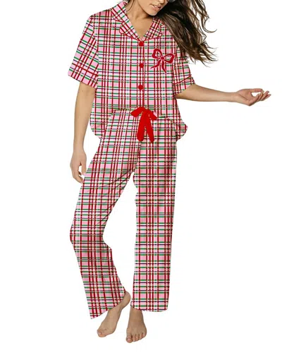 Sunshine Society Merry Magic Short Sleeve Pants Set In Multi