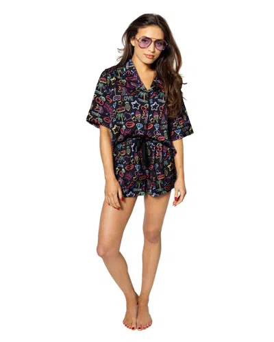Sunshine Society Neon Lights Silky Set In Multi