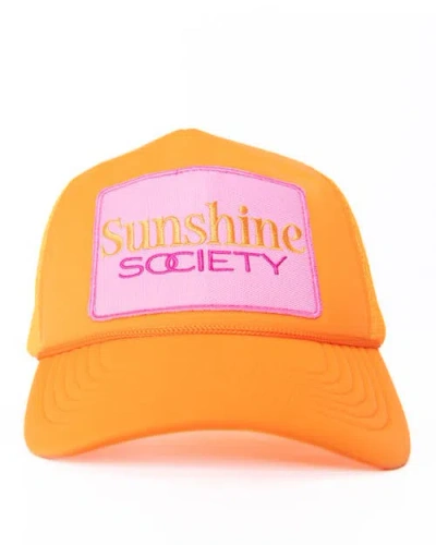 Sunshine Society Kids' Girls' Signature Trucker Hat In Orange