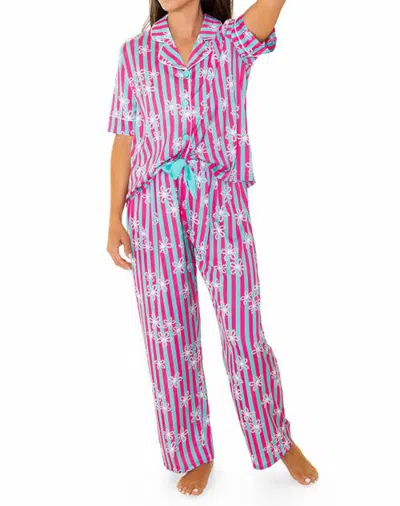 Sunshine Society Silky Daisy Short Sleeve Pant In Multi