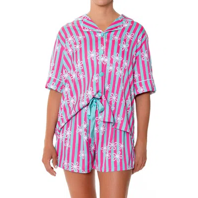 Sunshine Society Silky Daisy Short Sleeve Short In Pink