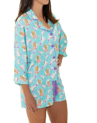 Sunshine Society Silky Tink 3/4 Sleeve Short In Multi