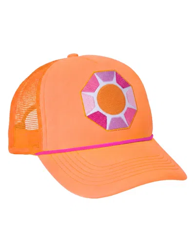 Sunshine Society Solitaire Sun Trucker Hat, Orange