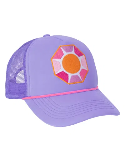 Sunshine Society Solitaire Sun Trucker Lavender Hat In Blue