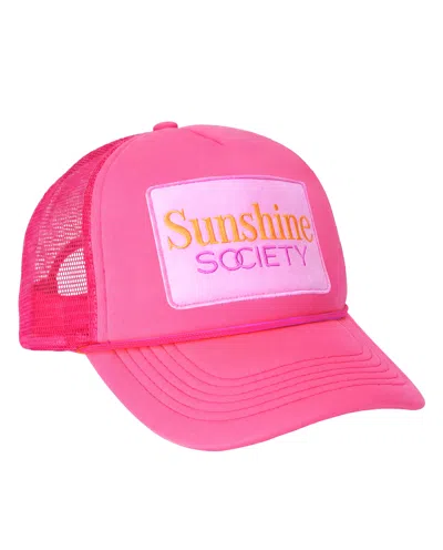 Sunshine Society Trucker Hat, Pink