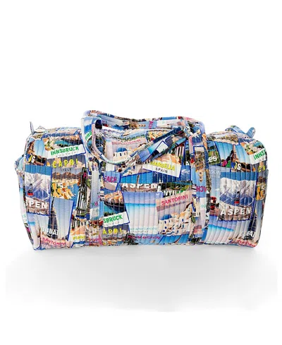 Sunshine Society World Traveler Weekender Duffle In Blue