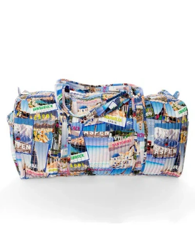 Sunshine Society World Traveler Weekender Duffle In Blue